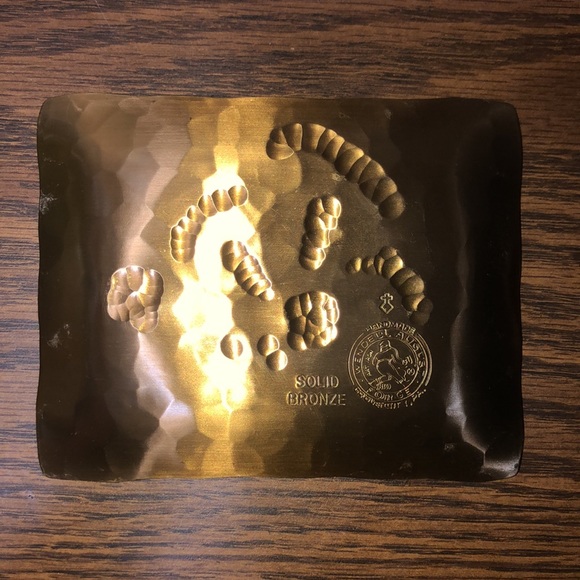 Vintage Wendell August Forge Solid Bronze Mushroom Mini Art Trays 5”X 4” - Picture 2 of 6